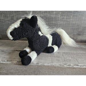 16" Black Horse Stallion Pinto Plush Stuffed Animal Rinco Black Horse G21